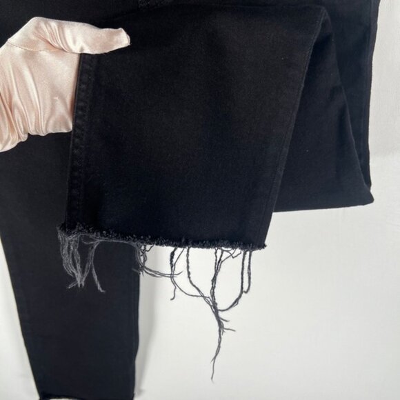 NWOT RE/DONE ORIGINALS Stove Pipe High Rise Raw Hem Jet Black SELF/CORP Jeans 26 - Picture 14 of 16